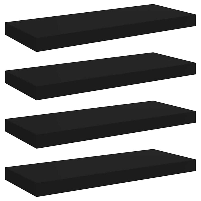 Rafturi de perete, 4 buc., negru, 60 x 23,5 x 3,8 cm, MDF - WALTI WALTI