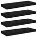 Rafturi de perete, 4 buc., negru, 60 x 23,5 x 3,8 cm, MDF - WALTI WALTI