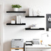 Rafturi de perete, 4 buc., negru, 60 x 23,5 x 3,8 cm, MDF - WALTI WALTI