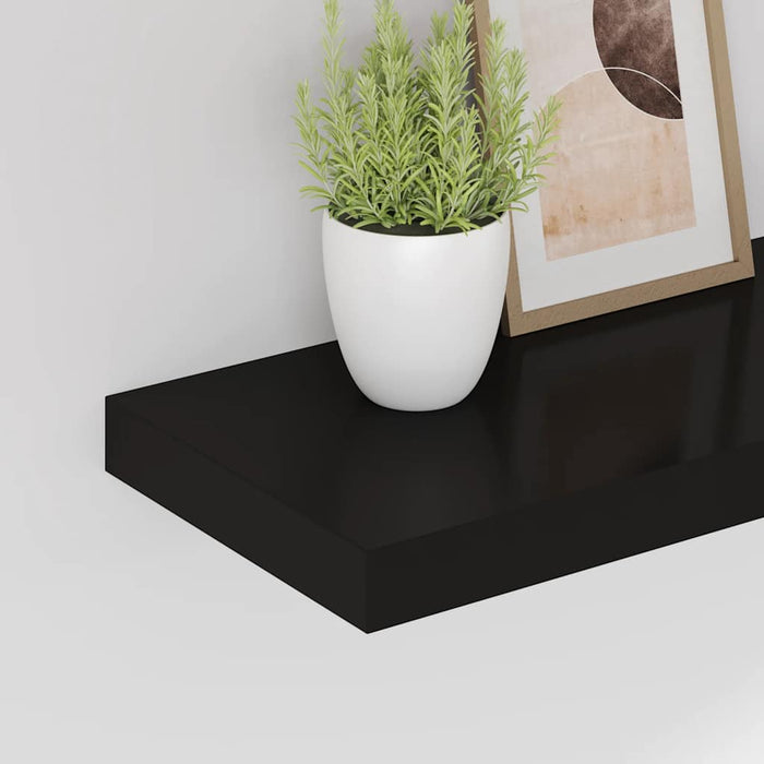 Rafturi de perete, 4 buc., negru, 60 x 23,5 x 3,8 cm, MDF - WALTI WALTI