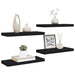Rafturi de perete, 4 buc., negru, 60 x 23,5 x 3,8 cm, MDF - WALTI WALTI