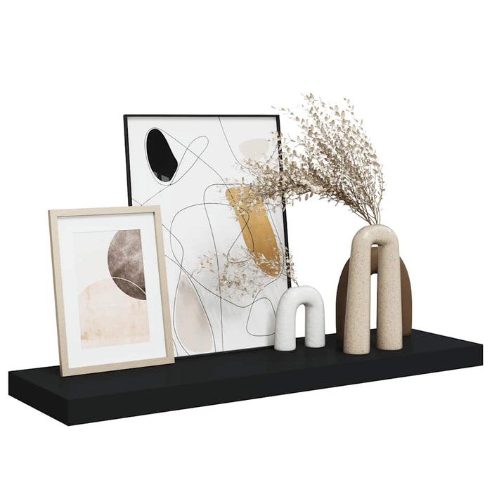 Raft de perete suspendat, negru, 80x23,5x3,8 cm, MDF - WALTI WALTI