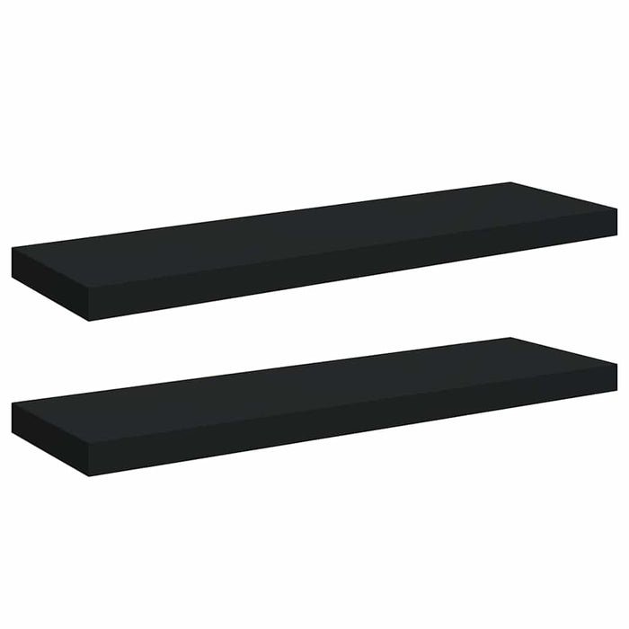 Rafturi de perete suspendate 2 buc., negru, 80x23,5x3,8 cm, MDF - WALTI WALTI
