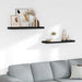 Rafturi de perete suspendate 2 buc., negru, 80x23,5x3,8 cm, MDF - WALTI WALTI