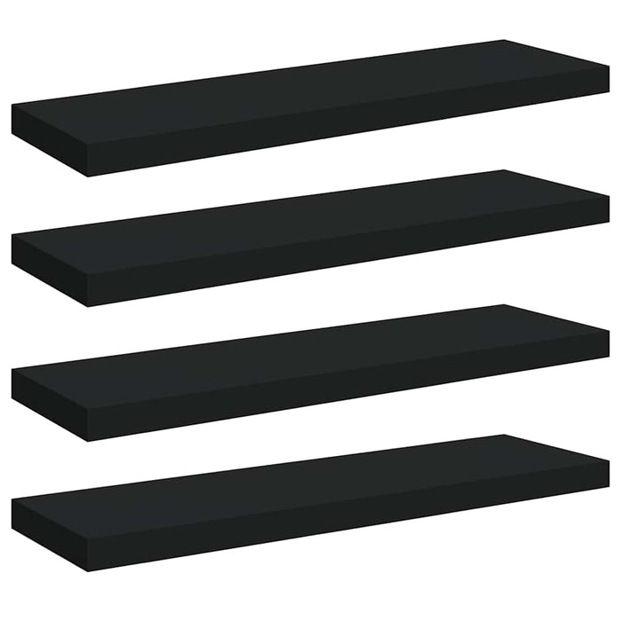 Rafturi de perete, 4 buc., negru, 80 x 23,5 x 3,8 cm, MDF - WALTI WALTI