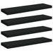 Rafturi de perete, 4 buc., negru, 80 x 23,5 x 3,8 cm, MDF - WALTI WALTI