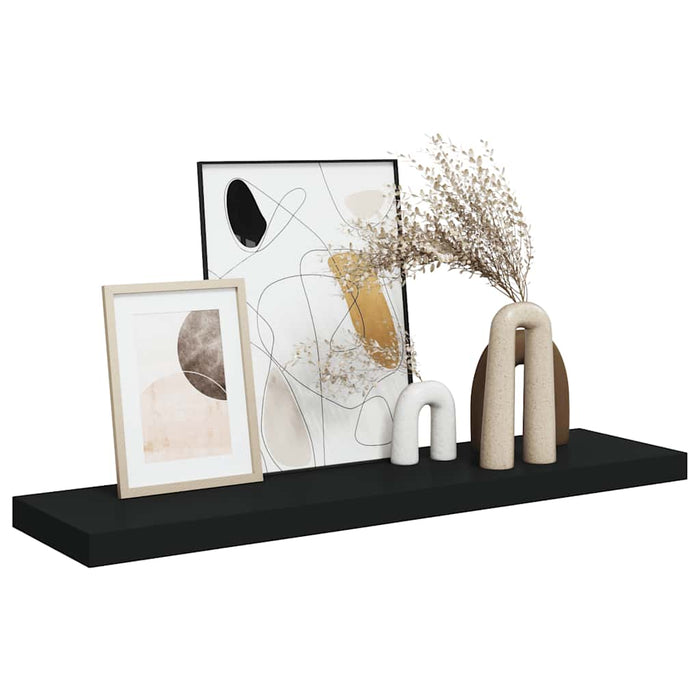 Raft de perete suspendat, negru, 90x23,5x3,8 cm, MDF - WALTI WALTI