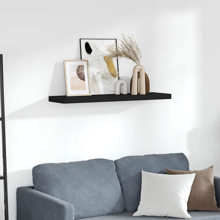 Raft de perete suspendat, negru, 90x23,5x3,8 cm, MDF - WALTI WALTI