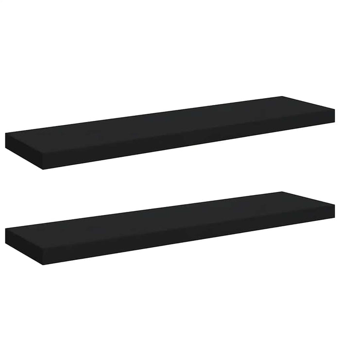 Rafturi de perete suspendate 2 buc., negru, 90x23,5x3,8 cm, MDF - WALTI WALTI