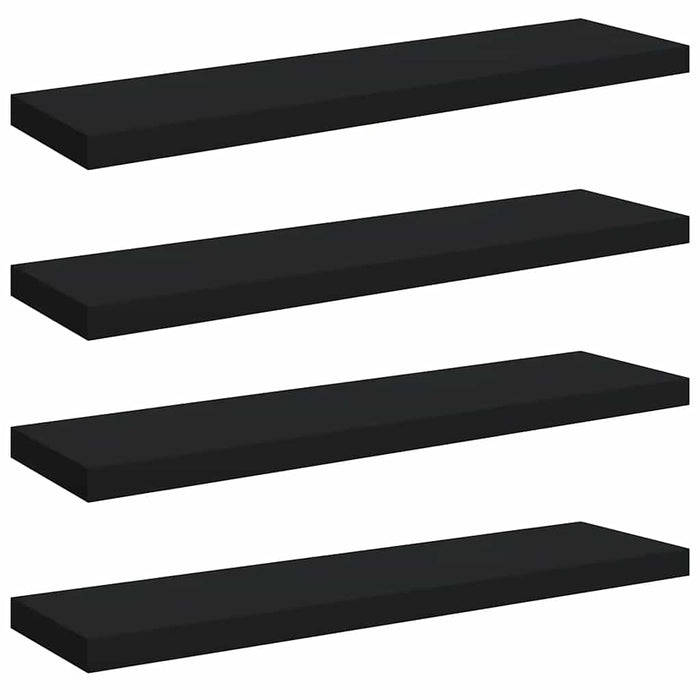 Rafturi de perete suspendate 4 buc., negru, 90x23,5x3,8 cm, MDF - WALTI WALTI