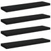 Rafturi de perete suspendate 4 buc., negru, 90x23,5x3,8 cm, MDF - WALTI WALTI