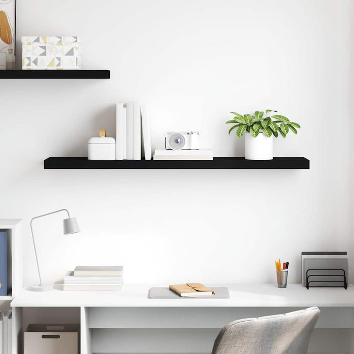 Raft de perete suspendat, negru, 120x23,5x3,8 cm, MDF - WALTI WALTI