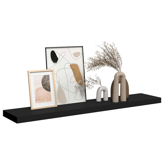 Raft de perete suspendat, negru, 120x23,5x3,8 cm, MDF - WALTI WALTI