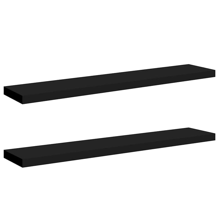 Rafturi de perete suspendate 2 buc., negru 120x23,5x3,8 cm, MDF - WALTI WALTI