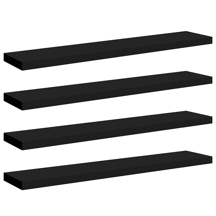 Rafturi de perete suspendate 4 buc. negru 120x23,5x3,8 cm MDF - WALTI WALTI