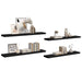 Rafturi de perete suspendate 4 buc. negru 120x23,5x3,8 cm MDF - WALTI WALTI