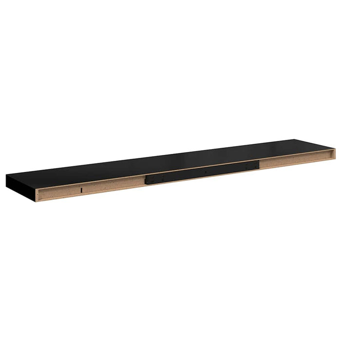 Rafturi de perete suspendate 4 buc. negru 120x23,5x3,8 cm MDF - WALTI WALTI
