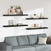 Rafturi de perete suspendate 4 buc. negru 120x23,5x3,8 cm MDF - WALTI WALTI