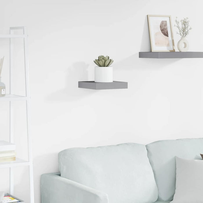 Raft de perete suspendat, gri, 23x23,5x3,8 cm, MDF - WALTI WALTI