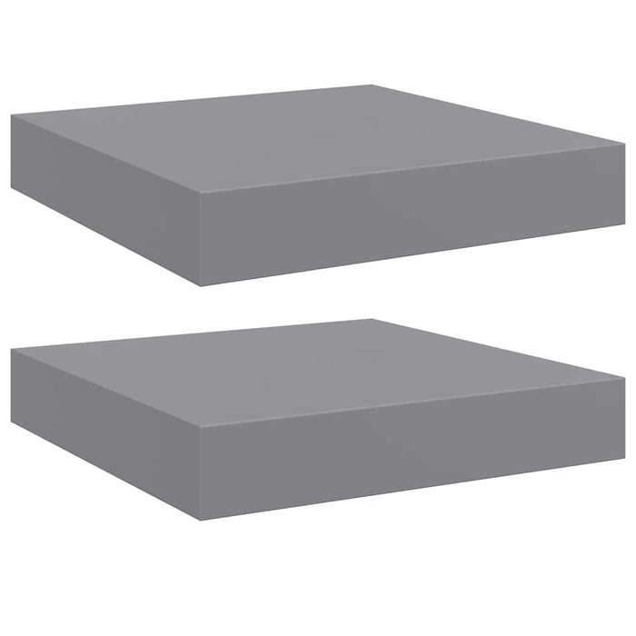 Rafturi de perete suspendate, 2 buc., gri, 23x23,5x3,8 cm, MDF - WALTI WALTI