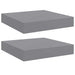 Rafturi de perete suspendate, 2 buc., gri, 23x23,5x3,8 cm, MDF - WALTI WALTI