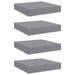 Rafturi de perete, 4 buc., gri, 23 x 23,5 x 3,8 cm, MDF - WALTI WALTI