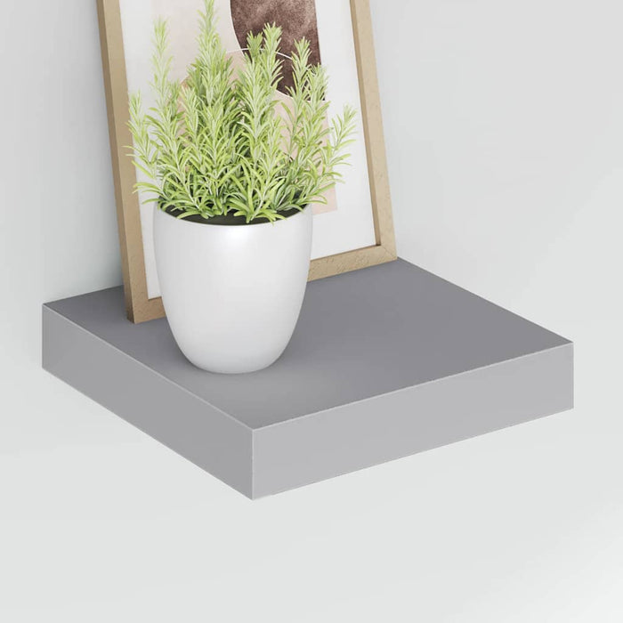 Rafturi de perete, 4 buc., gri, 23 x 23,5 x 3,8 cm, MDF - WALTI WALTI