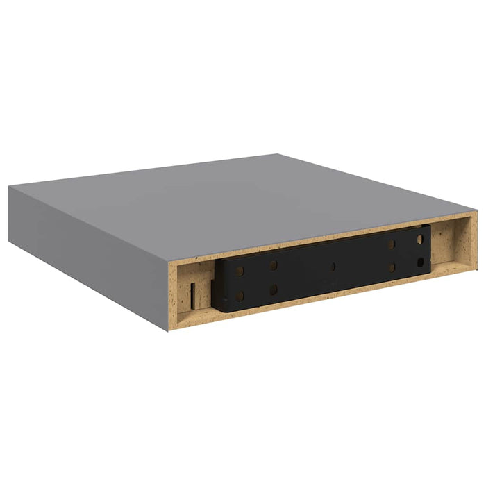 Rafturi de perete, 4 buc., gri, 23 x 23,5 x 3,8 cm, MDF - WALTI WALTI