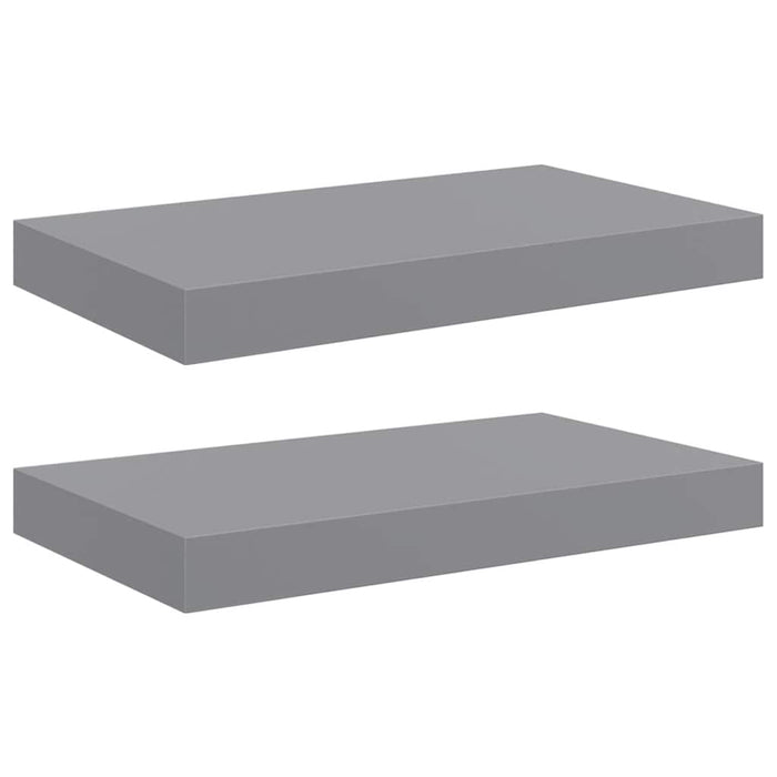 Rafturi de perete suspendate, 2 buc., gri, 40x23,5x3,8 cm, MDF WALTI