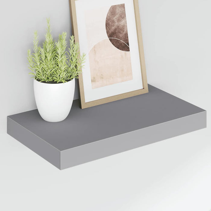 Rafturi de perete suspendate, 2 buc., gri, 40x23,5x3,8 cm, MDF WALTI