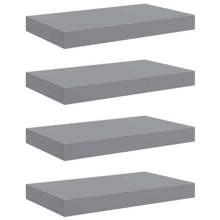 Rafturi de perete suspendate, 4 buc., gri, 40x23x3,8 cm, MDF - WALTI WALTI