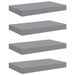 Rafturi de perete suspendate, 4 buc., gri, 40x23x3,8 cm, MDF - WALTI WALTI