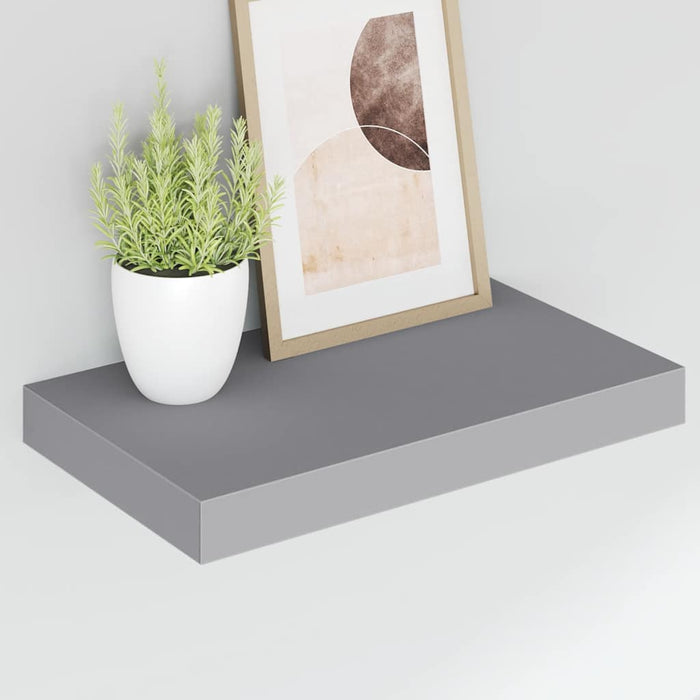 Rafturi de perete suspendate, 4 buc., gri, 40x23x3,8 cm, MDF - WALTI WALTI