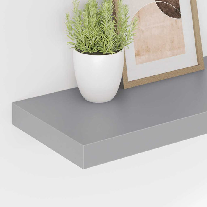 Raft de perete suspendat, gri, 50x23x3,8 cm, MDF - WALTI WALTI