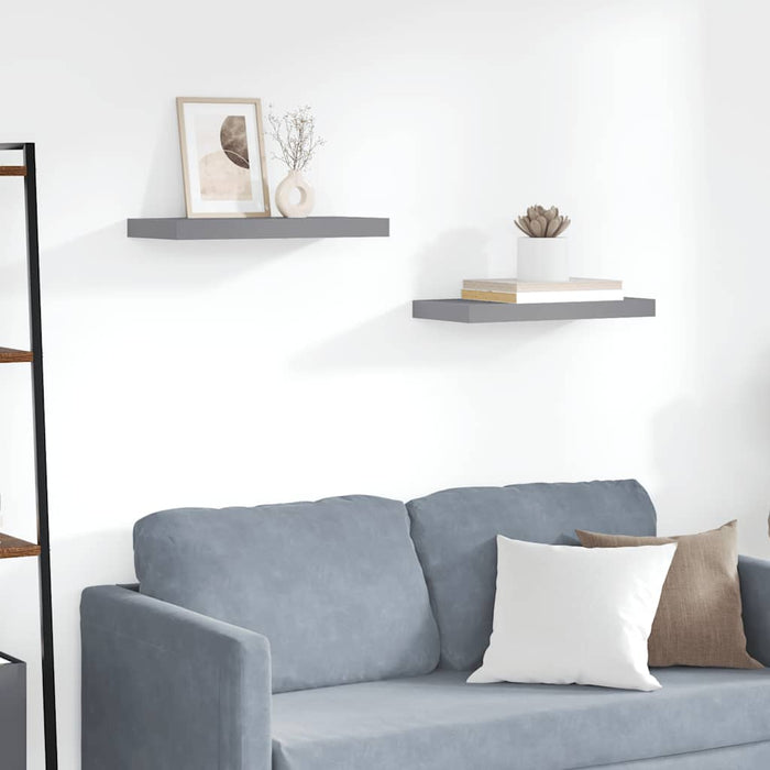 Raft de perete suspendat, gri, 50x23x3,8 cm, MDF - WALTI WALTI
