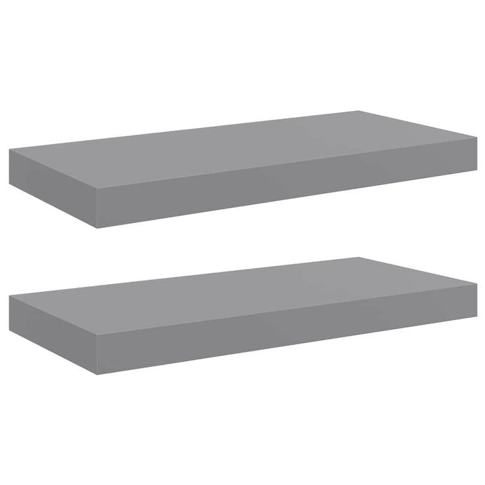 Rafturi de perete suspendate, 2 buc., gri, 50x23,5x3,8 cm, MDF WALTI