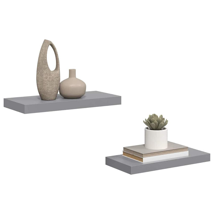Rafturi de perete suspendate, 2 buc., gri, 50x23,5x3,8 cm, MDF WALTI