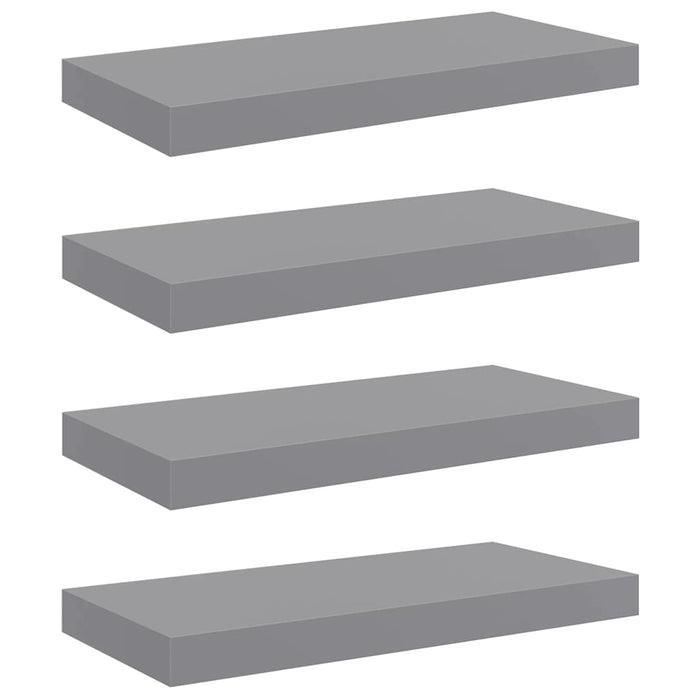 Rafturi de perete suspendate, 4 buc., gri, 50x23,5x3,8 cm, MDF WALTI
