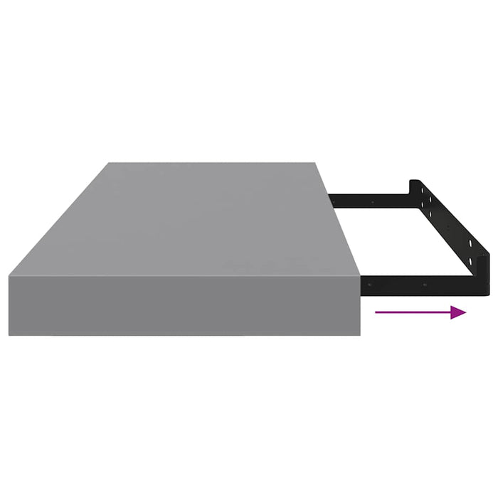 Rafturi de perete suspendate, 2 buc., gri, 60x23,5x3,8 cm, MDF - WALTI WALTI