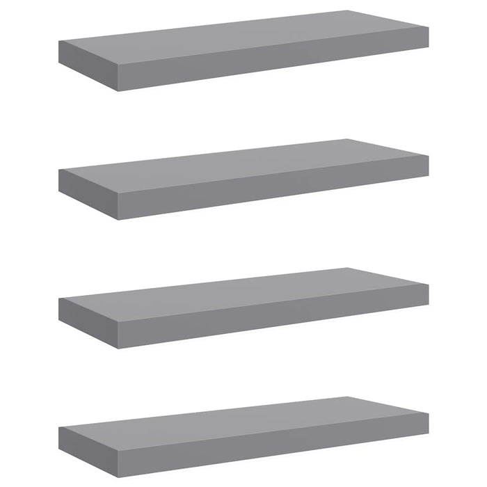 Rafturi de perete, 4 buc., gri, 60 x 23,5 x 3,8 cm, MDF WALTI