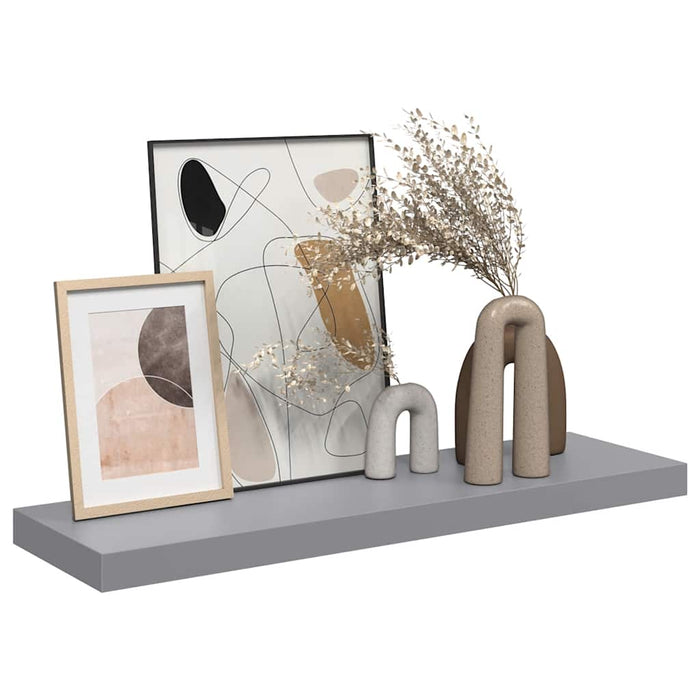 Raft de perete suspendat, gri, 80x23,5x3,8 cm, MDF - WALTI WALTI