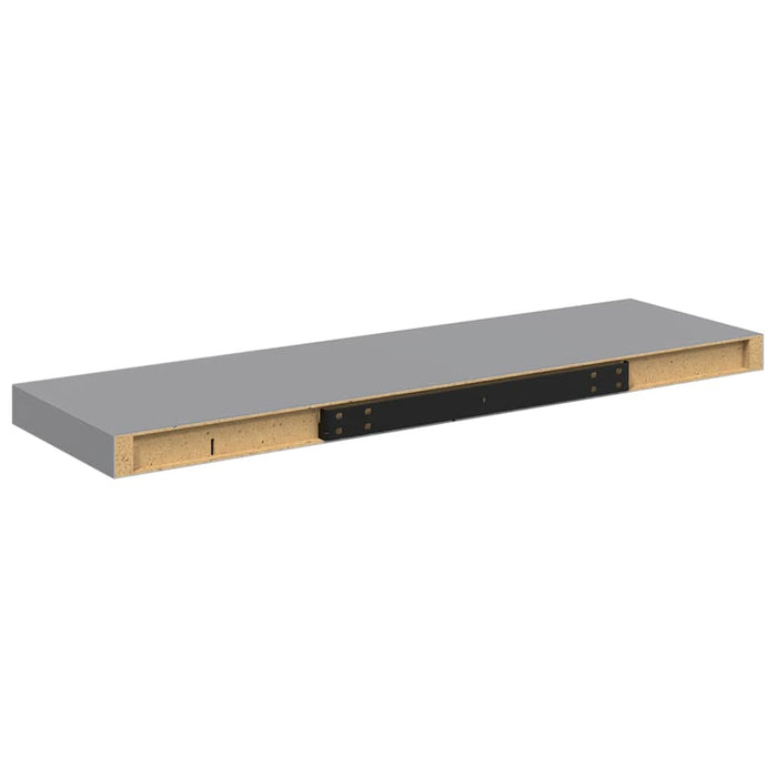 Rafturi de perete suspendate, 2 buc., gri, 80x23,5x3,8 cm, MDF - WALTI WALTI