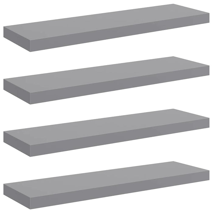 Rafturi de perete suspendate, 4 buc., gri, 80x23,5x3,8 cm, MDF - WALTI WALTI