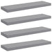 Rafturi de perete suspendate, 4 buc., gri, 80x23,5x3,8 cm, MDF - WALTI WALTI