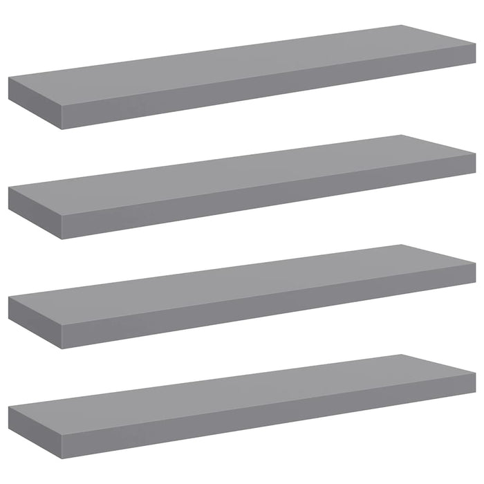 Rafturi de perete suspendate, 4 buc., gri, 90x23,5x3,8 cm, MDF - WALTI WALTI