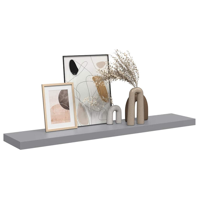 Raft de perete suspendat, gri, 120x23,5x3,8 cm, MDF - WALTI WALTI