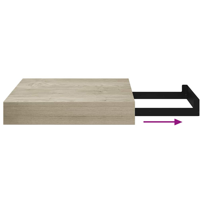 Raft de perete suspendat, stejar, 23x23,5x3,8 cm, MDF - WALTI WALTI