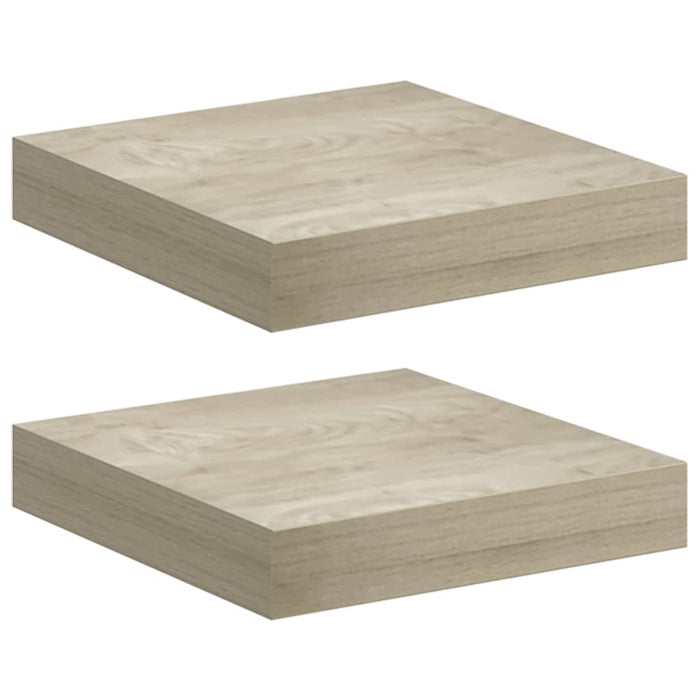 Rafturi perete suspendate, 2 buc., stejar, 23x23,5x3,8 cm, MDF - WALTI WALTI