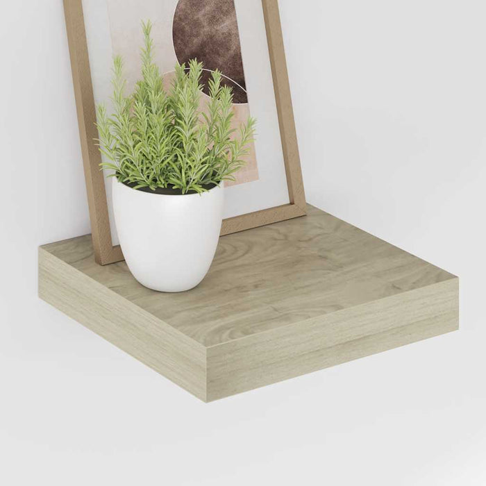 Rafturi perete suspendate, 2 buc., stejar, 23x23,5x3,8 cm, MDF - WALTI WALTI