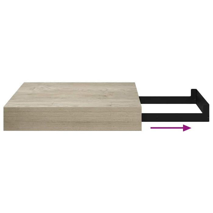 Rafturi perete suspendate, 2 buc., stejar, 23x23,5x3,8 cm, MDF - WALTI WALTI